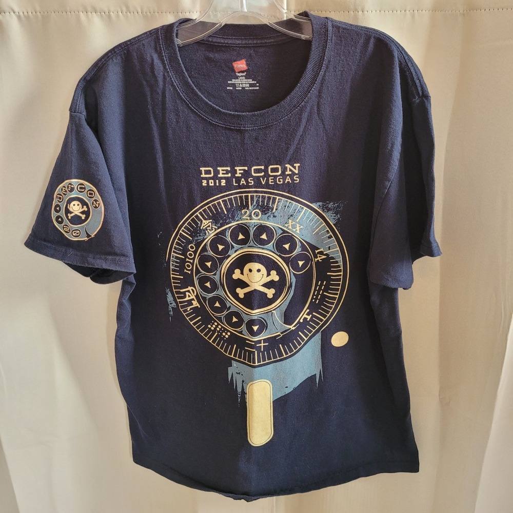 Defcon 2012 Las Vegas Men Shirt Large Hacker Conference Cybersecurity Tech 21823